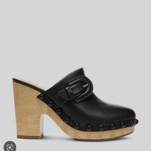 Sam Edelman Size 8.5, black leather studded clogs